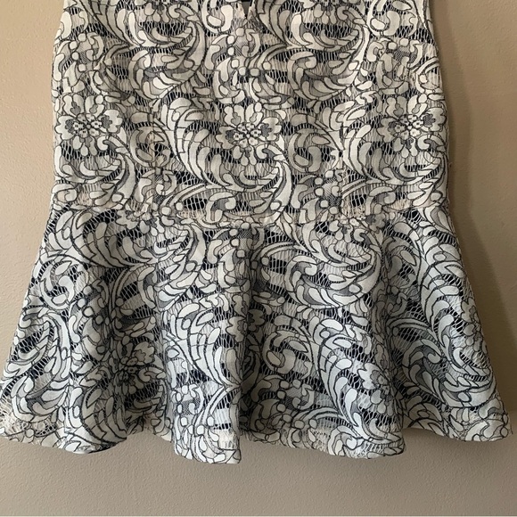 NWT 7th Avenue Lace Striped Peplum Blouse Size M - Picture 11 of 11